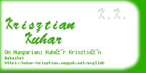 krisztian kuhar business card